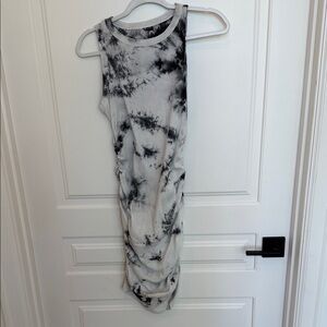 SHEIN Black and White Tie-Dye Mini Dress